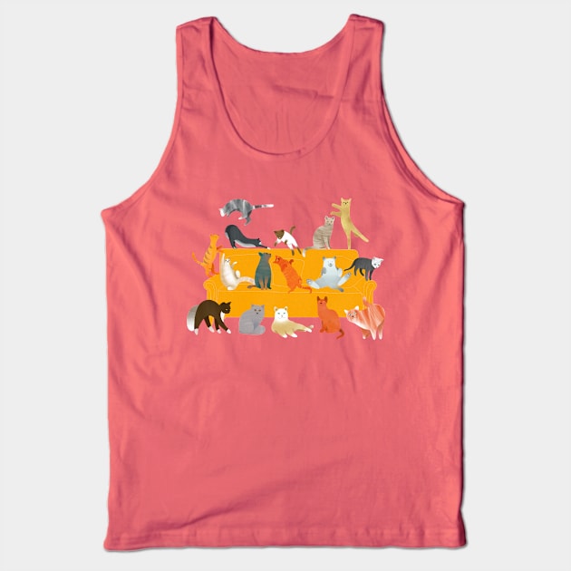 Cute Cats on the Couch Tank Top by DrawingEggen